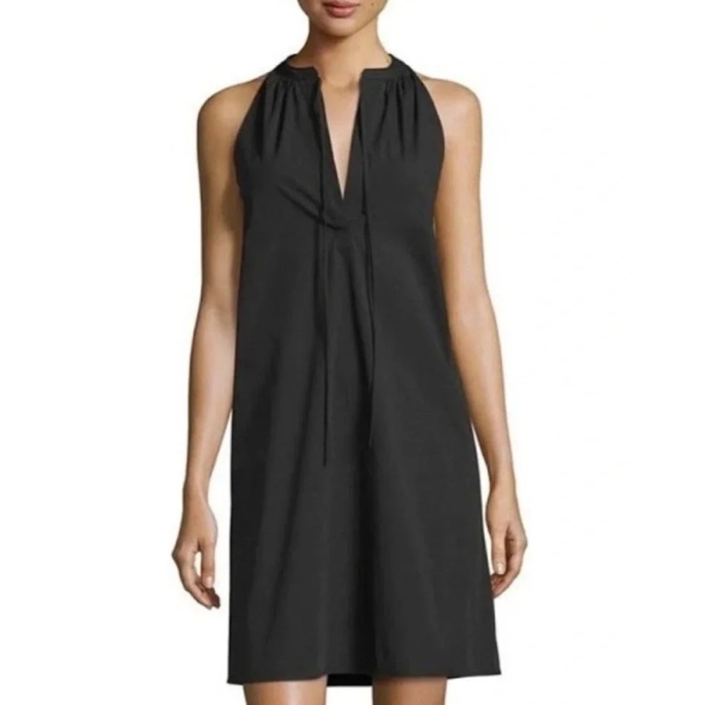 Theory Nallane Light Poplin Dress Black Size‎ 4 Excellent Condition